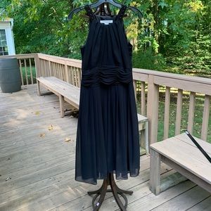 Evan-Picone Dress sz 4 black chiffon halter top with beads